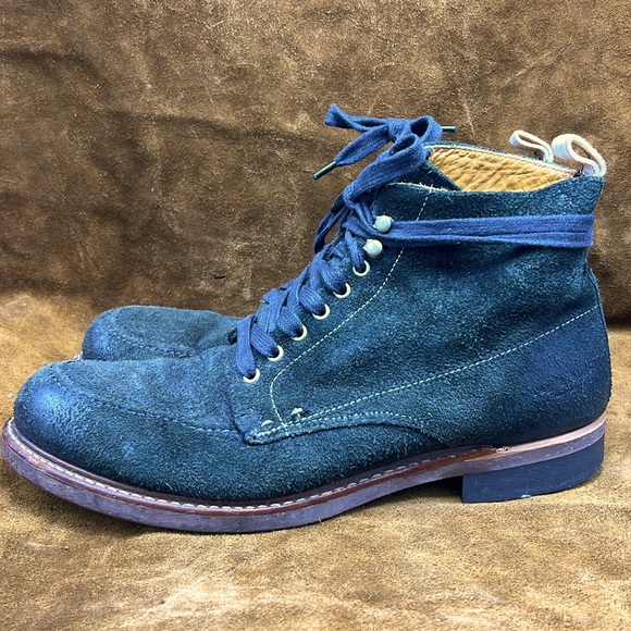Rag & Bone Green Suede Rugged Ankle Boots - Picture 2 of 11